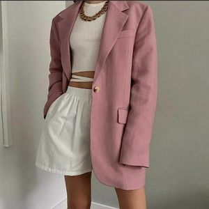 Zara limited edition linen blend blazer